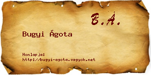 Bugyi Ágota névjegykártya