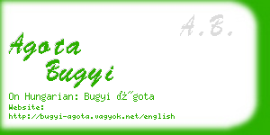 agota bugyi business card